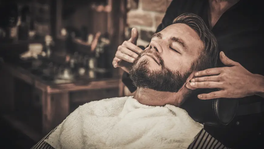 Modern barber shop with regular clientele